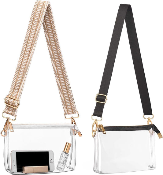 Clear Purse for Women - Stadium Approved + Clear Bag for Events with Zipper, Crossbody Bag for Concerts V1258-DP02-F-341