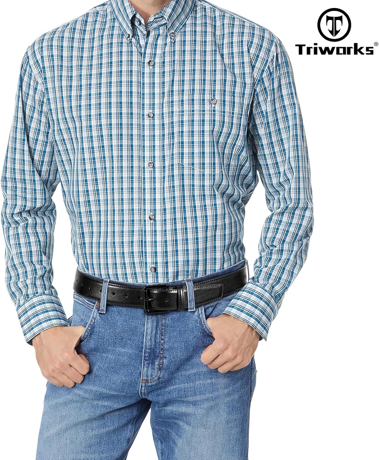Men Genuine Leather Belt Mens Dress Belt Pin Buckle for Jeans Pants V1258-DP02-F-375