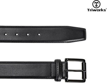 Men Genuine Leather Belt Mens Dress Belt Pin Buckle for Jeans Pants V1258-DP02-F-375