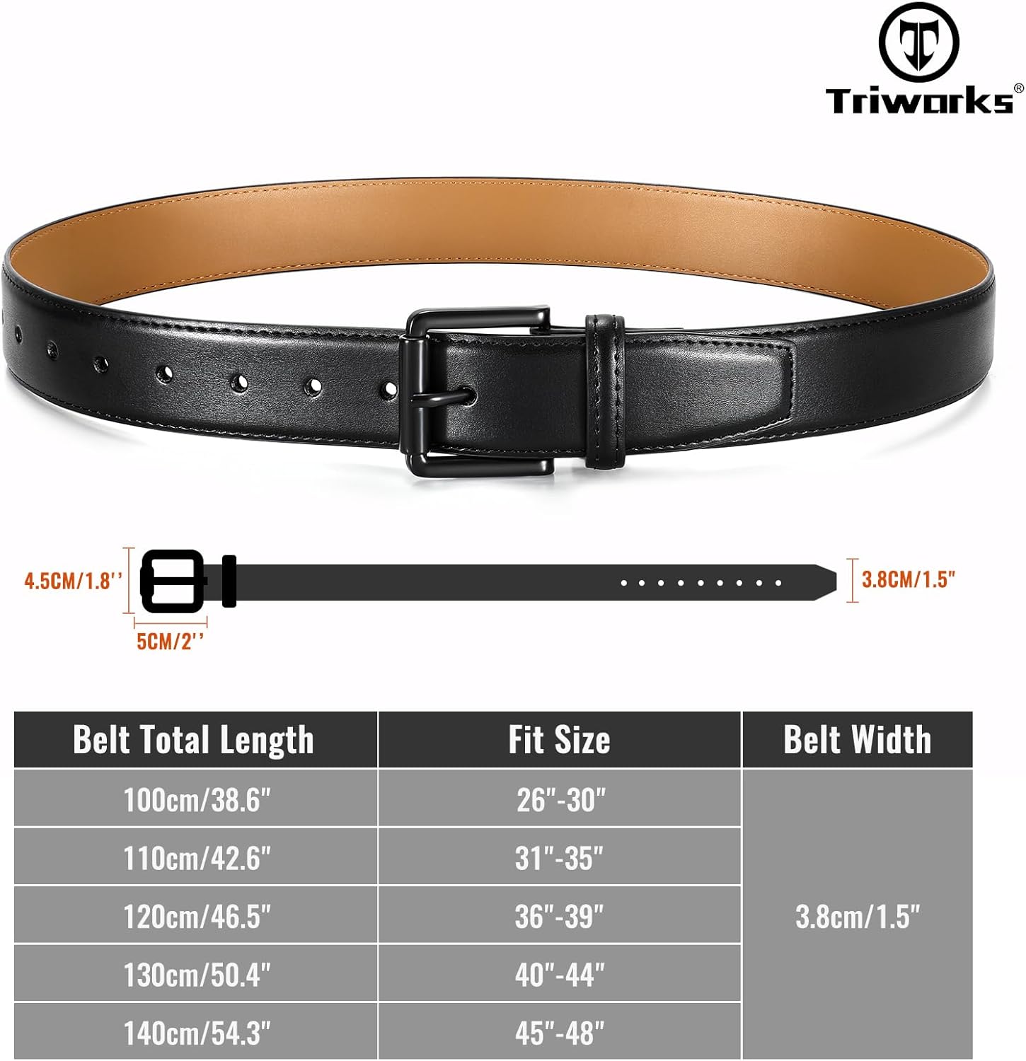 Men Genuine Leather Belt Mens Dress Belt Pin Buckle for Jeans Pants V1258-DP02-F-375