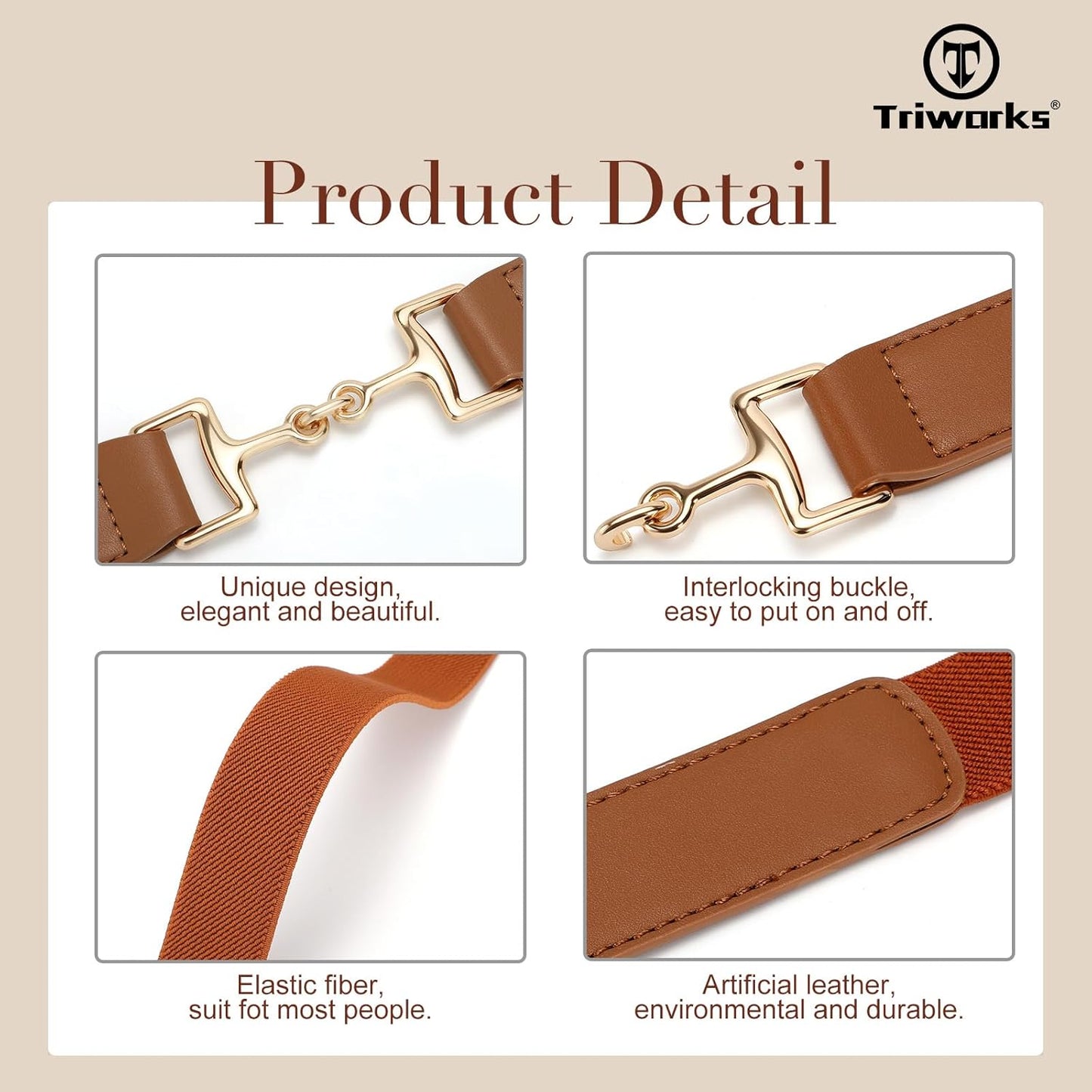 Belts for Women Adjtable Skinny Elastic Belt for Dresses V1258-DP02-F-378