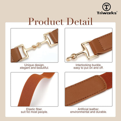 Belts for Women Adjtable Skinny Elastic Belt for Dresses V1258-DP02-F-378