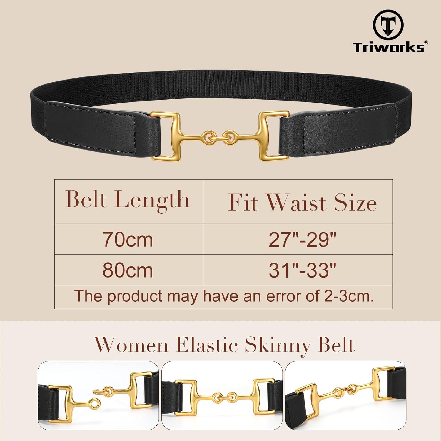 Belts for Women Adjtable Skinny Elastic Belt for Dresses V1258-DP02-F-378