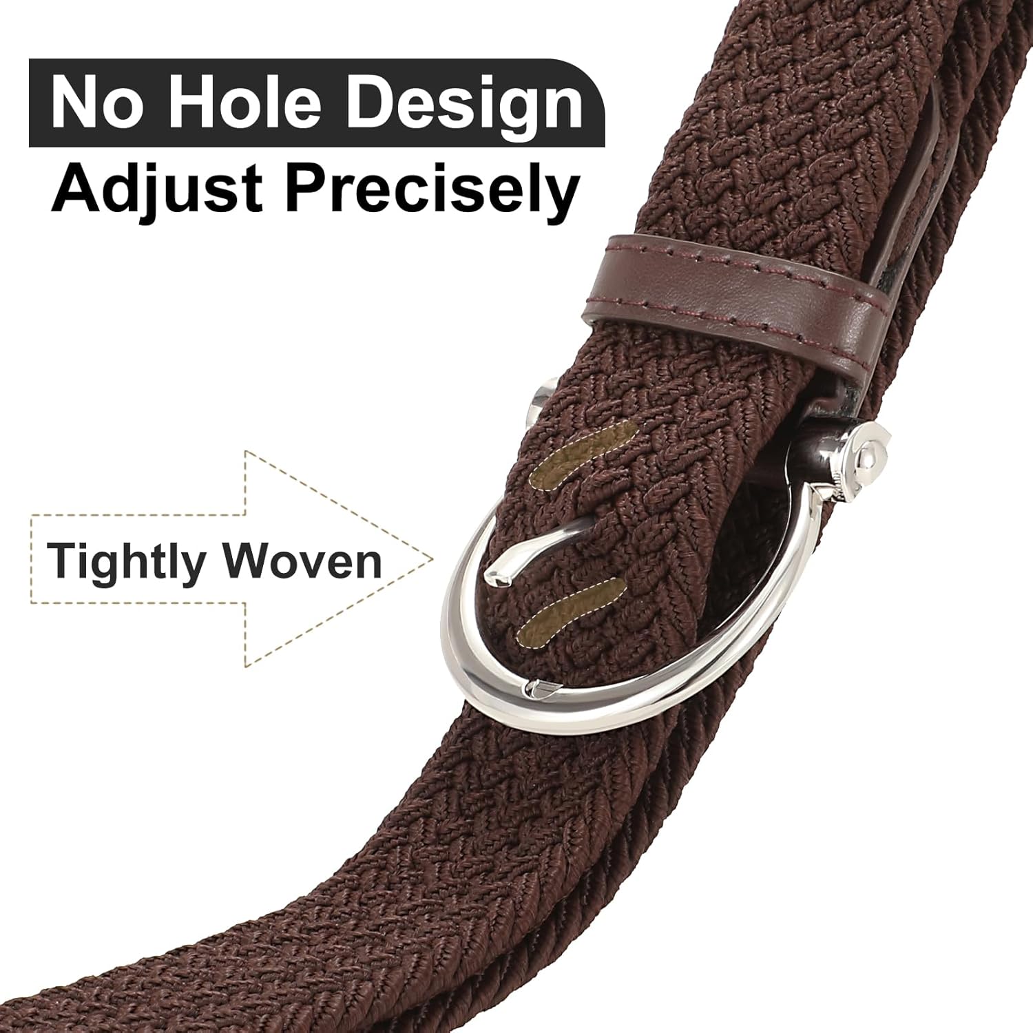 Golf Belts for Men, Nylon Web Braided Stretch Belt, 1.38" Elastic Adjtable Mens Belts for Jeans Pants Casual V1258-DP02-F-380