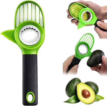 3-in-1 Avocado Slicer Tool, Multi-Function Splitter Pitter Cutter, Silicone Comfort-Grip Handle Avocado V1258-DP02-F-390
