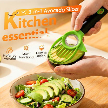 3-in-1 Avocado Slicer Tool, Multi-Function Splitter Pitter Cutter, Silicone Comfort-Grip Handle Avocado V1258-DP02-F-390