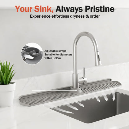 Kitchen Sink Faucet Mat, 30in Extra Long Foldable Silicone Faucet Guard & Splash Guard, 2026 Multi-Functional V1258-DP02-F-397