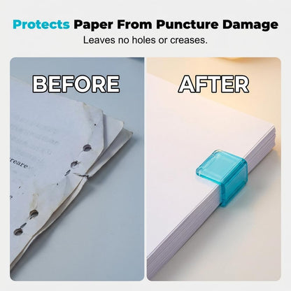Clip-on Bookmarks - 30 Pack Transparent Color Push Paper Clips with Storage Box, Reusable Plastic Paper V1258-DP02-F-40