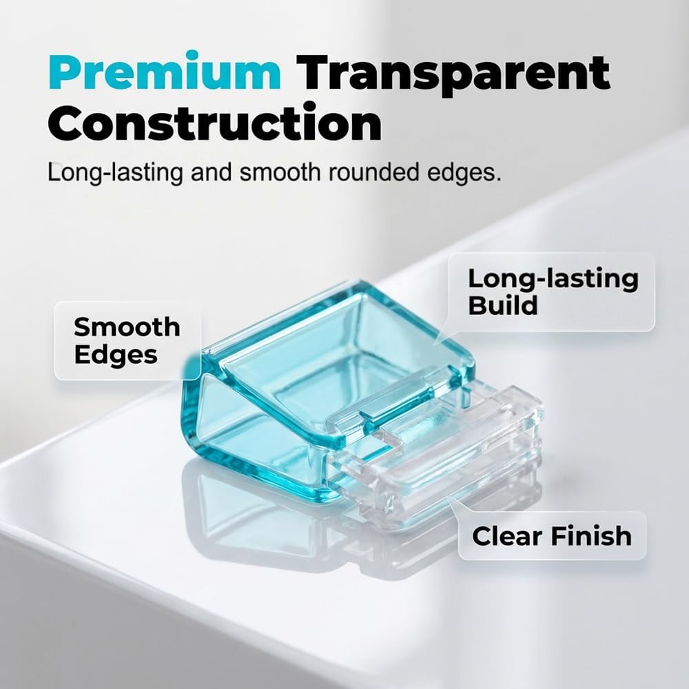 Clip-on Bookmarks - 30 Pack Transparent Color Push Paper Clips with Storage Box, Reusable Plastic Paper V1258-DP02-F-40