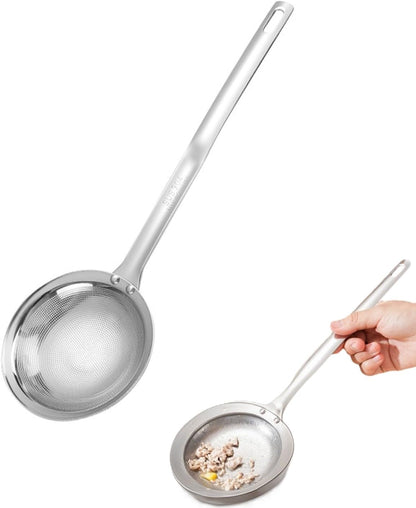 Fine-Mesh Kitchen Strainer - 2026 Upgraded Stainless Steel Sieve with Handle, Multi-Purpose Strainer for V1258-DP02-F-403