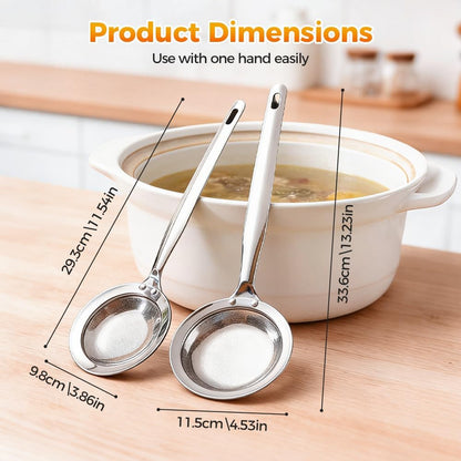 Fine-Mesh Kitchen Strainer - 2026 Upgraded Stainless Steel Sieve with Handle, Multi-Purpose Strainer for V1258-DP02-F-403