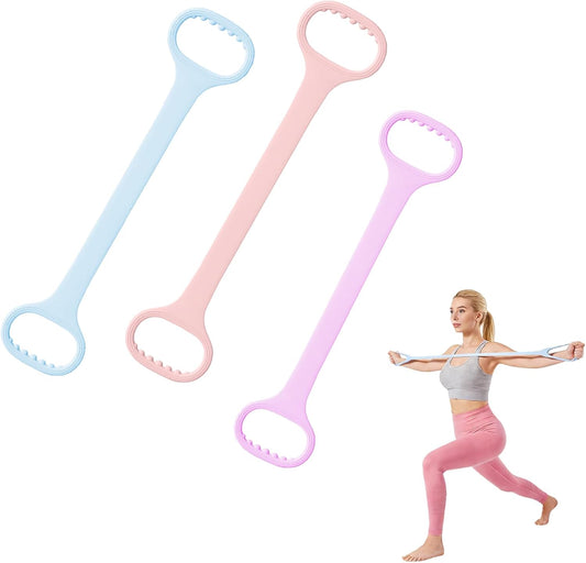 Figure 8 Resistance Bands for Women & Men - 35LB Silicone Pull Rope with Non-Slip Handles, Home Gym Yoga V1258-DP02-F-408