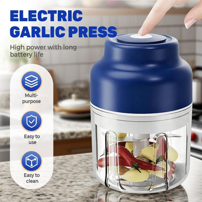 2026 Upgrade Electric Garlic Chopper, Mini Portable B Charging Food Processor & Vegetable Chopper, Veggie V1258-DP02-F-414
