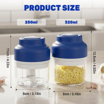 2026 Upgrade Electric Garlic Chopper, Mini Portable B Charging Food Processor & Vegetable Chopper, Veggie V1258-DP02-F-414