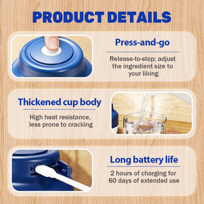 2026 Upgrade Electric Garlic Chopper, Mini Portable B Charging Food Processor & Vegetable Chopper, Veggie V1258-DP02-F-414