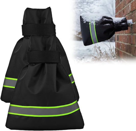 Outdoor Faucet Covers for Winter Freeze Protection, 9.8" x 6.3" Reable Waterproof Insulated Spigot Covers, V1258-DP02-F-417