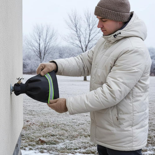 Outdoor Faucet Covers for Winter Freeze Protection, 9.8" x 6.3" Reable Waterproof Insulated Spigot Covers, V1258-DP02-F-417