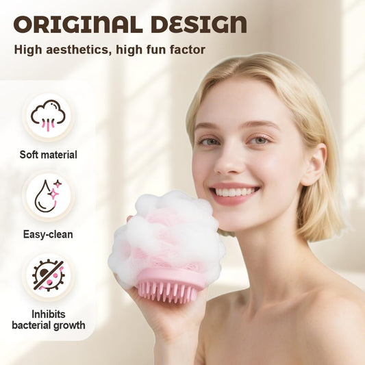 Super Soft Sunflower Bath Ball, 2025 New 2-in-1 Sunflower Bath Ball with Sponge Cleaning Brh, Mesh Bath V1258-DP02-F-420