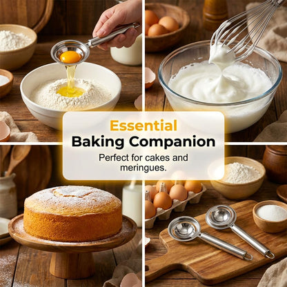 Egg Yolk Separator, Stainless Steel Egg Yolk Separation Tool, Egg Sifting Filter Divider with Hook for Baking V1258-DP02-F-424