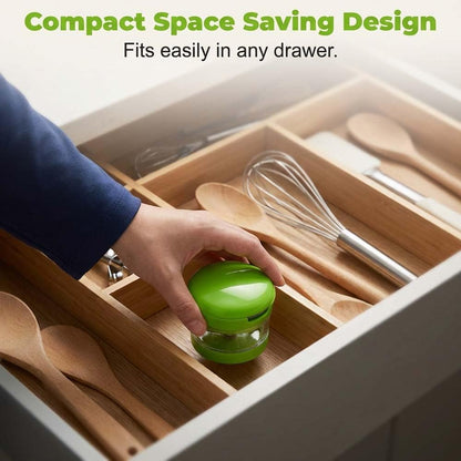 Mini Garlic Chopper and Press with Storage Container, Manual Garlic Mincer Crher Cutter, Premium Stainless V1258-DP02-F-425