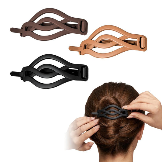 Vintage French Barrette Clips - 3 Pack Hair Accessories for Women & Girls, Non-Slip Crossover Hair Clips V1258-DP02-F-426