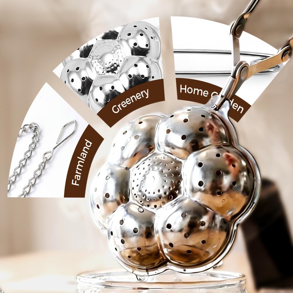 Tea Ball Tea Infer for Loose Leaf Tea, 304 Stainless Steel Fine Mesh Tea Strainer with 2 Styles (Spring V1258-DP02-F-427