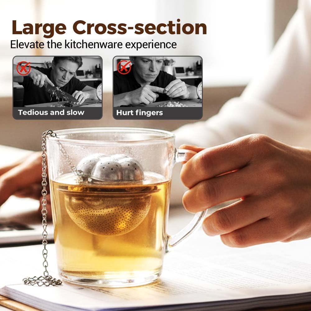 Tea Ball Tea Infer for Loose Leaf Tea, 304 Stainless Steel Fine Mesh Tea Strainer with 2 Styles (Spring V1258-DP02-F-427