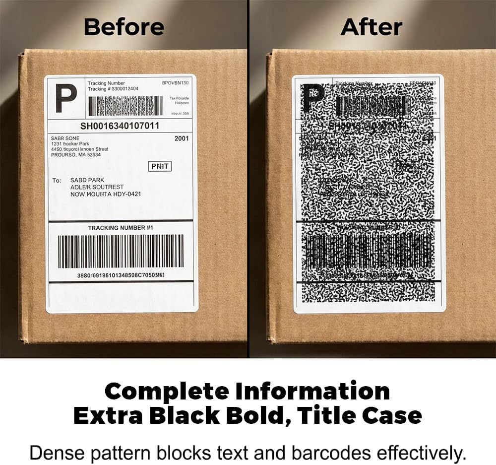 3PCS Identity Theft Protection Roller Stamp, Privacy Security Stamp for Confidential Information, Blackout V1258-DP02-F-429