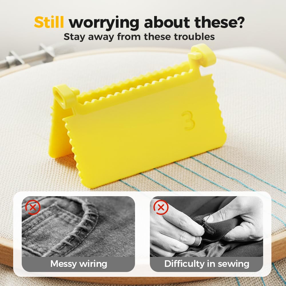 4Pcs Clip-On Sewing Edge Guide, Hand Edge Stitch Lock and Sewing Gauge for Even Stitches, Quilting Templates V1258-DP02-F-43
