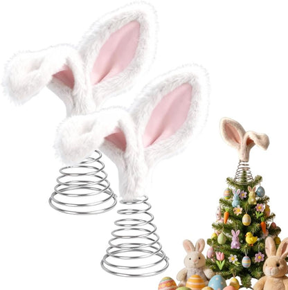 Easter Tree Topper Bunny Ears, Plh Metal Rabbit Ornament, Cute Bendable Spring Holiday Tree Decoration for V1258-DP02-F-431