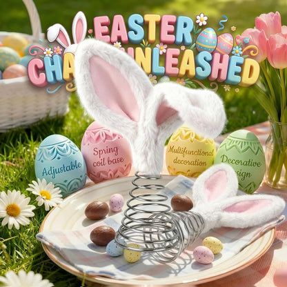 Easter Tree Topper Bunny Ears, Plh Metal Rabbit Ornament, Cute Bendable Spring Holiday Tree Decoration for V1258-DP02-F-431