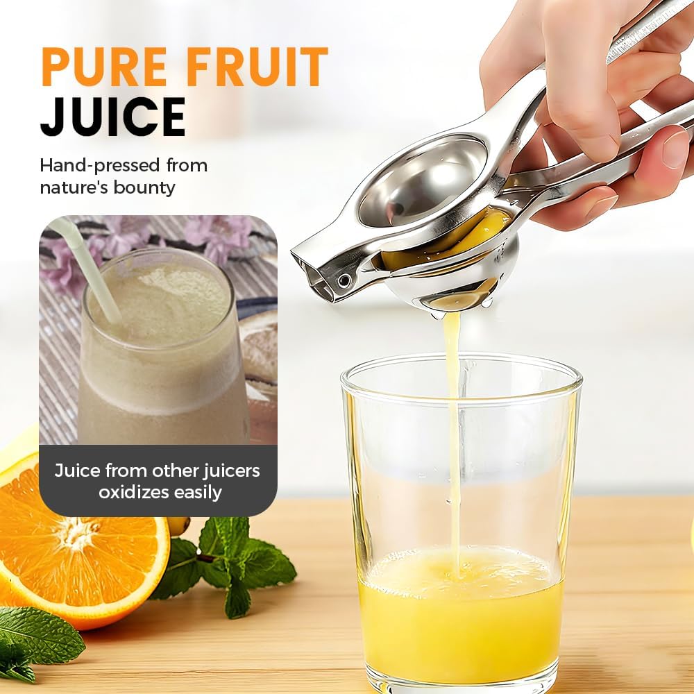 Lemon Squeezer, Stainless Steel Lemon Squeezer with Zester, Heavy Duty Squeezer Juicer for Lemon, Press Citr V1258-DP02-F-432