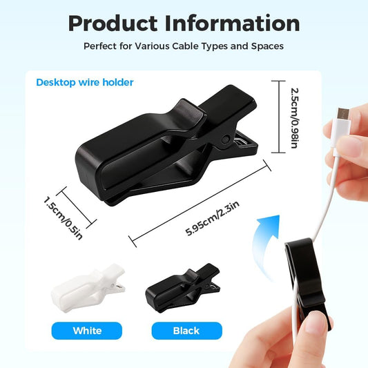 Cable Management Cord Holder Organizer, Cable Clips Holder with Strong Grip, Cord Organizer for Desk Wire V1258-DP02-F-434
