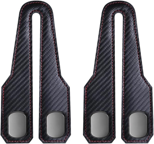 Car Seat Back Double Hook, Universal Premium Stitched Leather and Aluminum-Magnesium Alloy Double Car Seat V1258-DP02-F-45