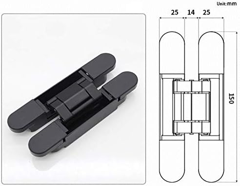 6 inch Hidden Door Hinges Invisible Hinges Concealed Hinges Zinc Alloy 180 Degree Swing Hinge 3 Way Adjtable V1258-DP02-F-458