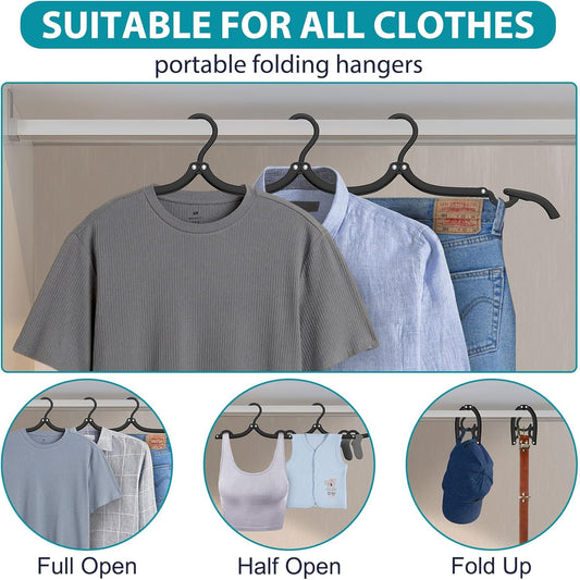 15 Pcs Travel Hangers Portable Foldable Travel Hanger Organizer and 3 Pack Skirt Pants Hangers with Clips V1258-DP02-F-473