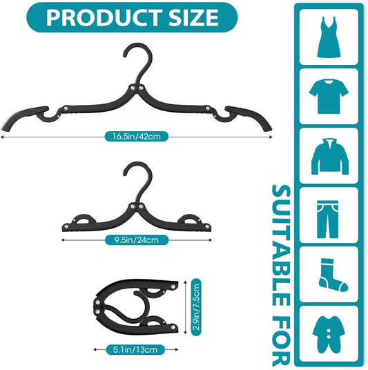 15Pcs Black and 36Pcs Multi Travel Hangers Portable Foldable,Plastic Cruise Ship Essentials Travel V1258-DP02-F-476