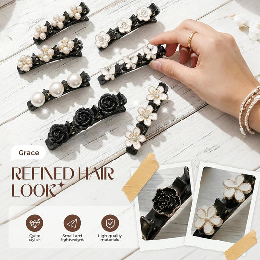 6 Pcs Sparkling Crystal Stone Braided Hair Clips, Duckbill Hair Clips for Women, Rhinestone Hair Accessories V1258-DP02-F-48