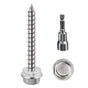 (200Pcs)#10x1-1/4 Self-Tapping Screws for Wood 410 Stainless Steel Hexagon Head Quick Tapping V1258-DP02-F-480