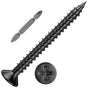 (300Pcs) #8x1-1/2 Black Wood Screw Quick Metal Self Tapping Flat Head V1258-DP02-F-482