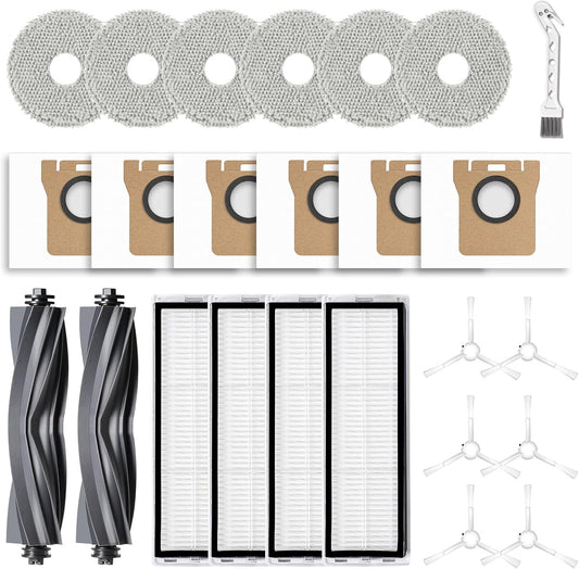 24Pcs Replacement Parts for Dreame L10s Ultra/L10 Ultra Vacuum Cleaner Accessories Kit, 2 Main Brh, 4 HEPA V1258-DP02-F-485