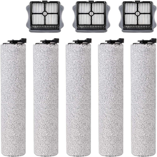 Floor One S3 Replacement Brh Rollers and HEPA Filter Kits Compatible with Tineco iFloor 3 and Floor One S3 V1258-DP02-F-492