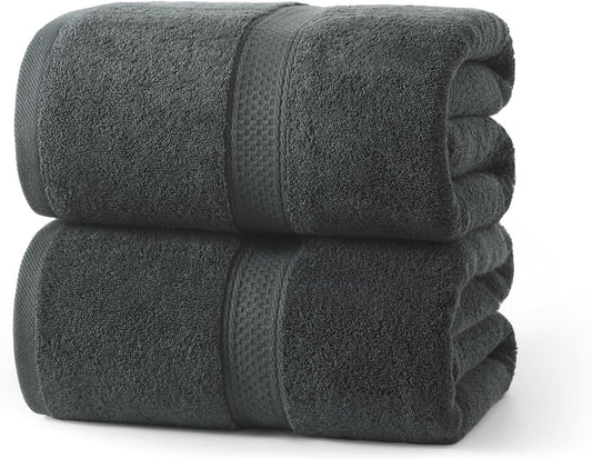 Cotton Bath Sheets Set of 2-70" x 35" Extra Large Soft Bath Towel for Adults, Absorbent & Lightweight, V1258-DP02-F-494
