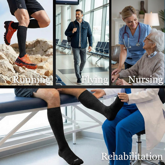 Bamboo Viscose Graduated Compression Socks for Women&Men - Chioned Knee-High 20-30 mmHg Support Socks V1258-DP02-F-507