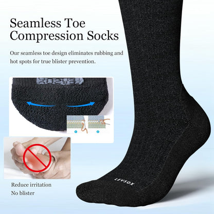 Bamboo Viscose Graduated Compression Socks for Women&Men - Chioned Knee-High 20-30 mmHg Support Socks V1258-DP02-F-507
