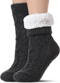 Slipper Socks for Women with Grippers Non Slip, Sherpa Lined Slipper Socks V1258-DP02-F-513