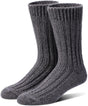 97% Merino Wool Crew Socks for Men & Women 2 Pairs - Classic Rib, Thick Wool Socks for Hiking, Work, Ski V1258-DP02-F-515