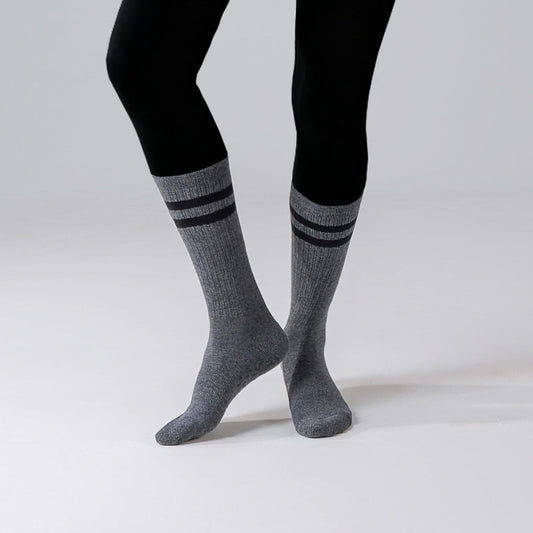 Pilates Grip Socks for Women,Striped Yoga Non Slip Chioned Long Socks for Barre, Dance, Workout 3 Pairs V1258-DP02-F-520