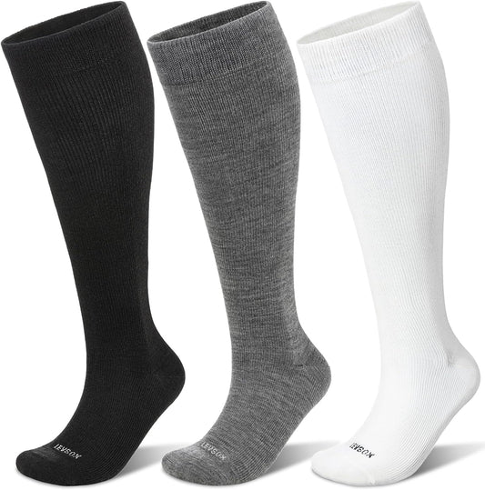 Merino Wool Compression Socks for Women & Men 20-30 mmHg Knee High Graduated Support Socks for Nurses V1258-DP02-F-525