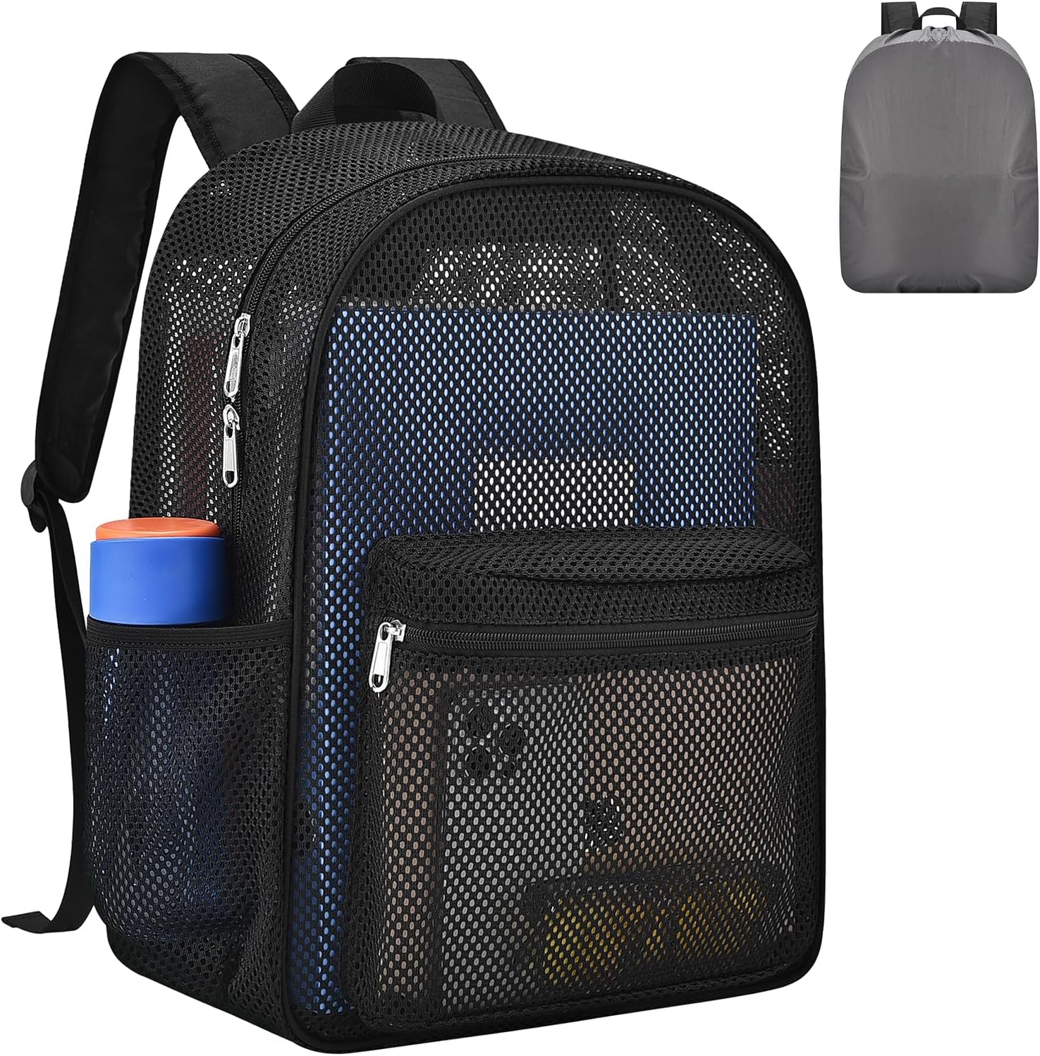 Heavy Duty Semi-Transparent Mesh Backpack, See Through College Student Backpack,  V1258-DP02-F-530